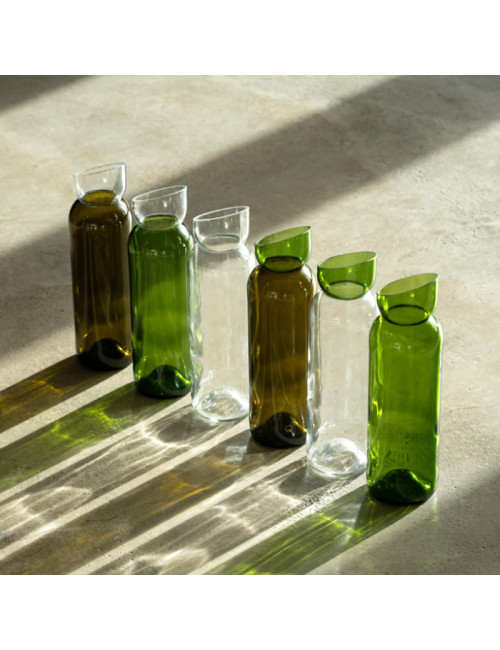 Carafe en verre Q de bouteilles - 4 coloris
