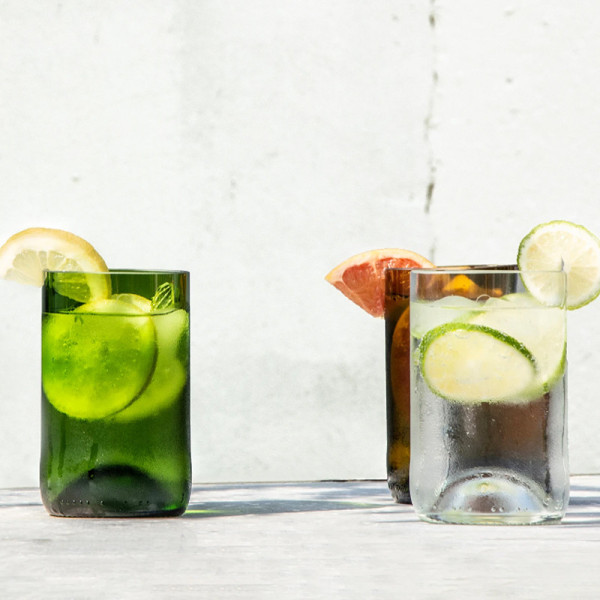 4 verres long drink Q de bouteilles - 2 coloris