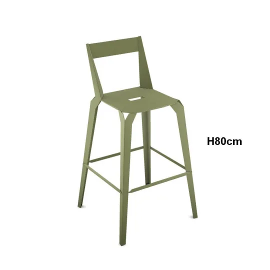 Tabouret de bar avec dossier Valence H80cm CARRIER - 28 coloris