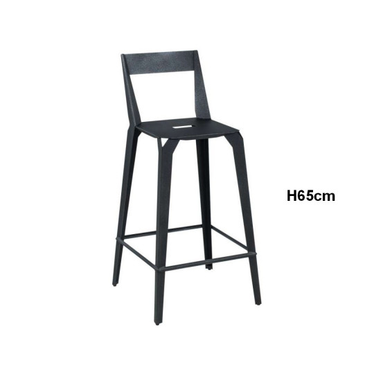 Tabouret snack avec dossier Valence H65cm CARRIER - 28 coloris