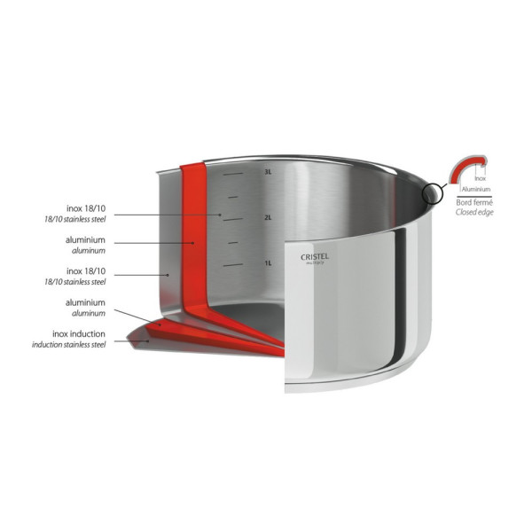 Sauteuse et accessoires en inox Casteline Cristel - 4 tailles