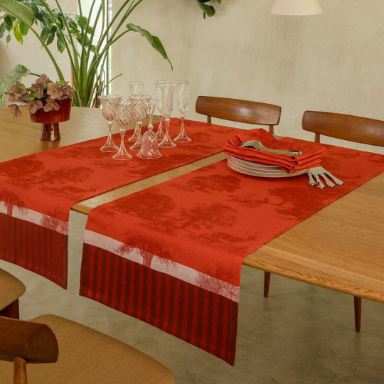 Chemin de table Souveraine Lin Le Jacquard Français - 3 coloris