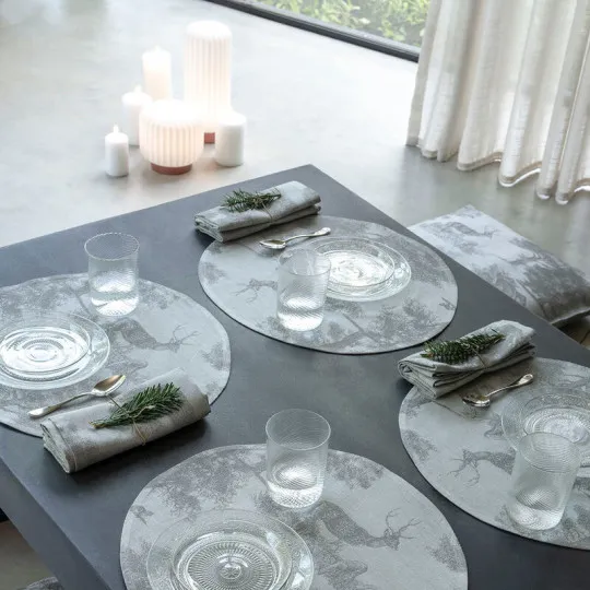 4 sets de table ronds Souveraine Le Jacquard Français - 3 coloris
