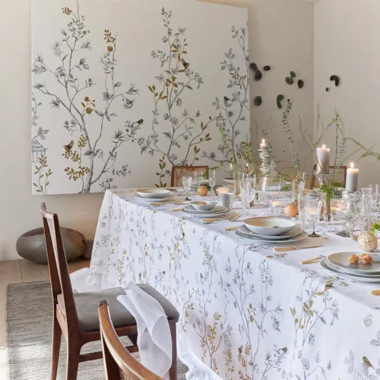 Nappe MESANGES Turpault 100% lin - 3 dimensions