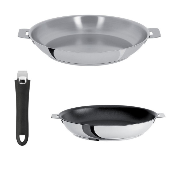 Set batterie 2 poêles Mutine Cristel amovibles 24 et 28cm