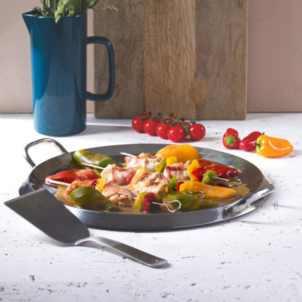 Grill rond Cristel plancha en inox diamètre 34cm