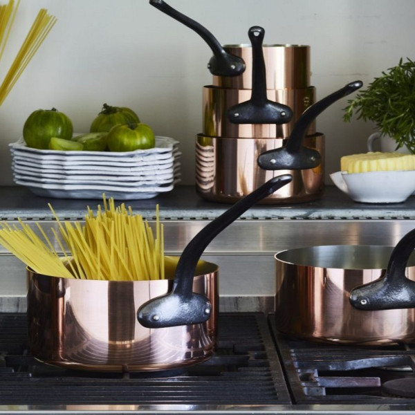 Batterie 3 casseroles Baumalu en cuivre étamé - 16, 18 et 20cm