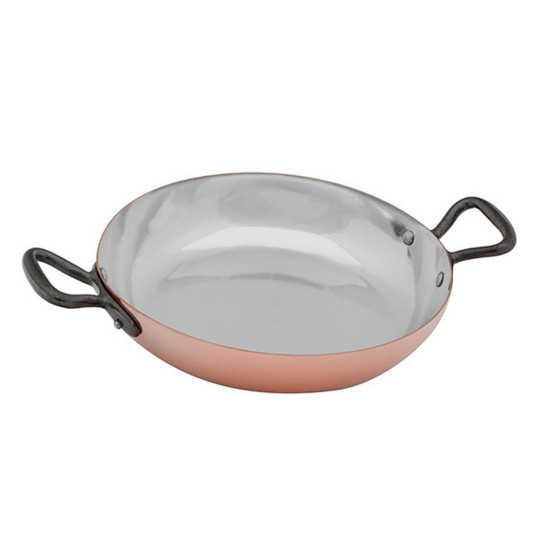 Plat rond cuivre étamé Baumalu - 2 tailles