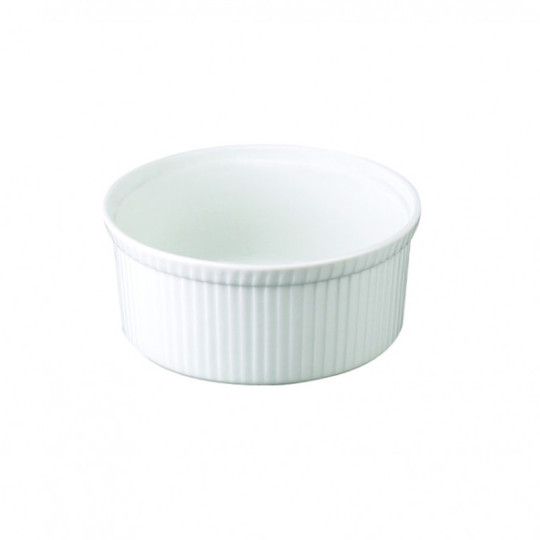 6 moules à soufflé plissé Apilco en porcelaine - 3 tailles