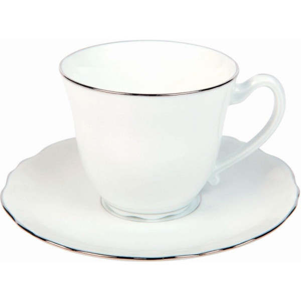 6 tasses soucoupes Colbert Platine Deshoulières - 2 contenances