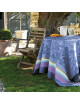 Nappe Provence coton enduit Le Jacquard Français 150x150cm Bleu Lavande