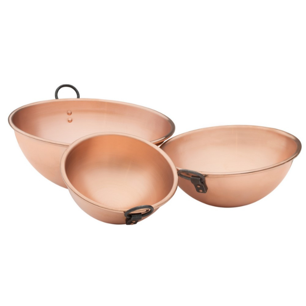 Lot De 3 Bols à Mélanger En Cuivre Williams Sonoma Avec Couvercles - Occasion