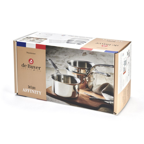 Set batterie de 3 casseroles Affinity De Buyer