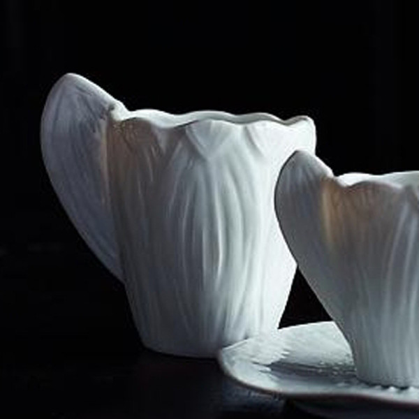 6 mugs Endive porcelaine Jacques Pergay