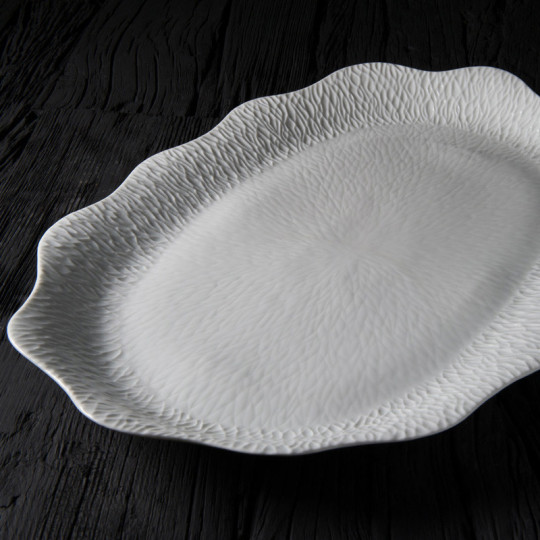 Plat ovale Smock porcelaine Jacques Pergay