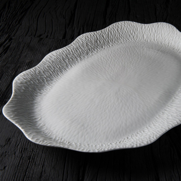 Plat ovale Smock porcelaine Jacques Pergay