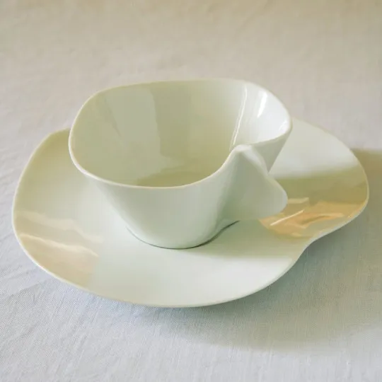 6 tasses à café et soucoupes Coeur Jacques Pergay