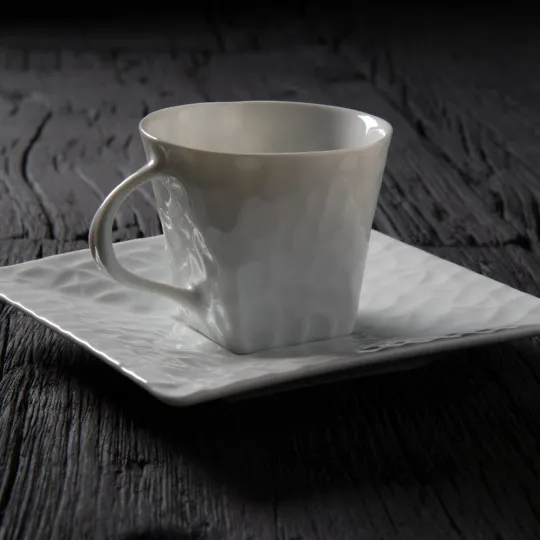 6 Tasse à café et soucoupes Frangipanier Jacques Pergay