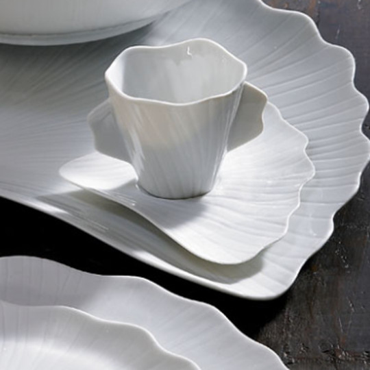 6 tasses à café et soucoupes Gingko Jacques Pergay