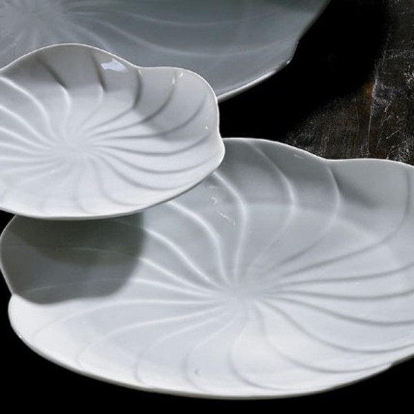 6 assiettes Pétale porcelaine Jacques Pergay - 2 tailles