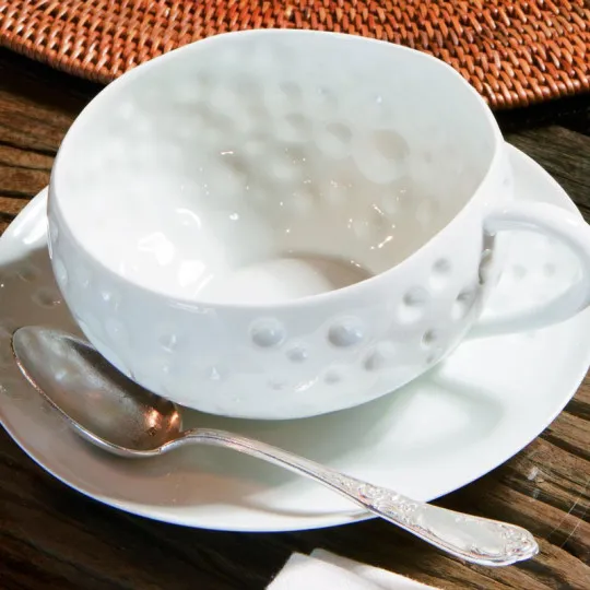 6 tasses à thé et soucoupes Corail Jacques Pergay