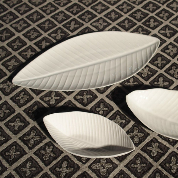 6 assiettes Bananier porcelaine Jacques Pergay - 4 tailles