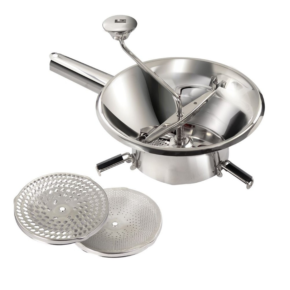 Moulin à Légumes Navaris Inox 19cm - Presse-purée Avec 3 Grilles - Neuf