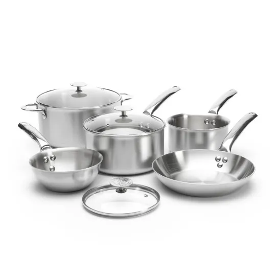 Set batterie 8 pièces DE BUYER Alchimy poêle sauteuse casseroles faitout