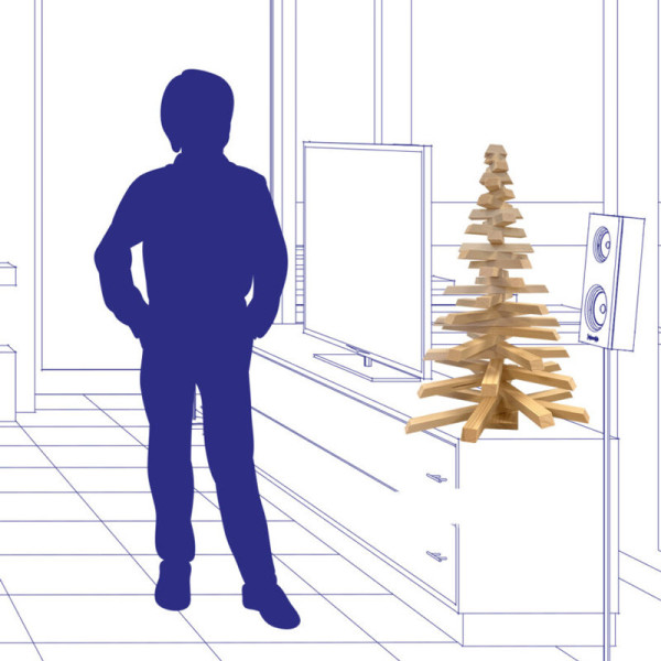 Petit sapin de Noël en bois Mon Sapin Woody - 2 tailles