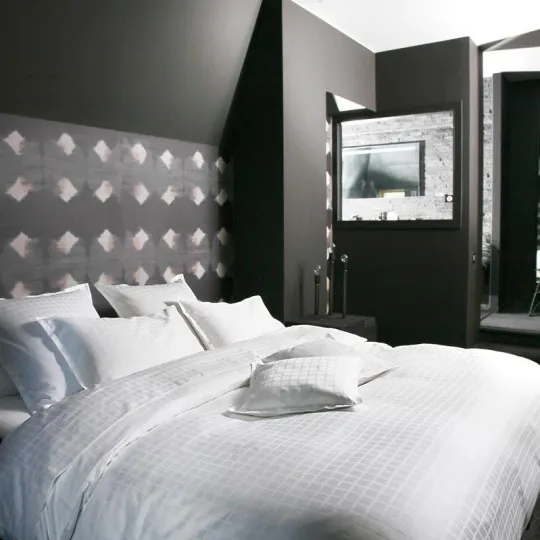 Parure de lit Palace Satin Blanc des Vosges - 2 coloris