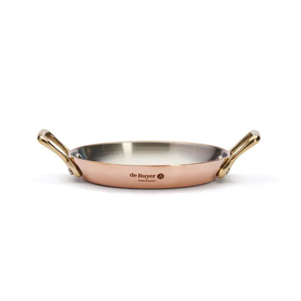 Plat à four rond Inocuivre De Buyer cuivre-inox laiton - 4 tailles