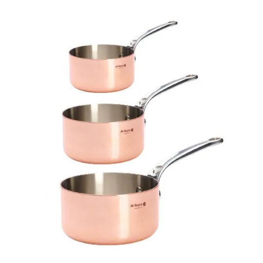 Set batterie 3 casseroles De Buyer Inocuivre