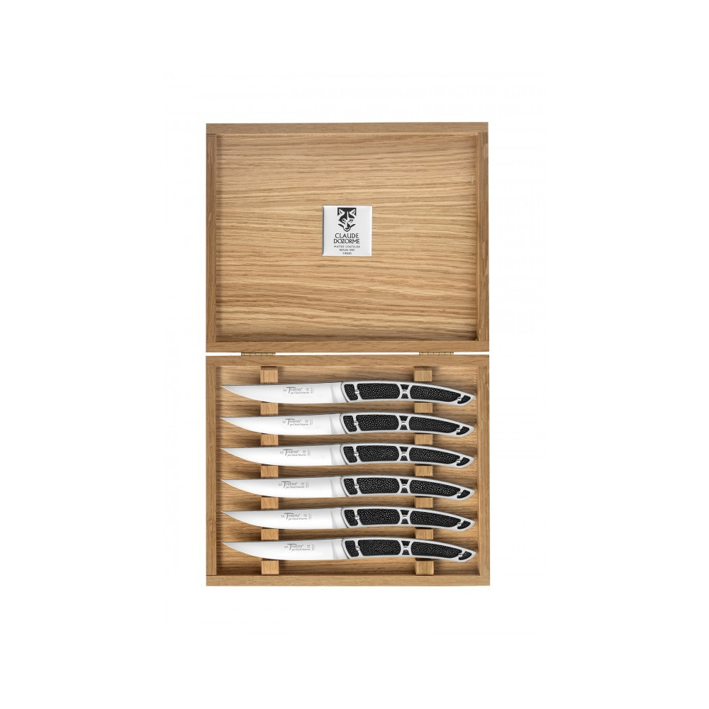 Coffret 6 Couteaux A Steak Thiers Lame Mate Manche Nacrine Noire Mate Claude Dozorme Coffret 6 Couteaux A Steak Thiers Lame Mate Manche Nacrine Noire Mate Claude Dozorme