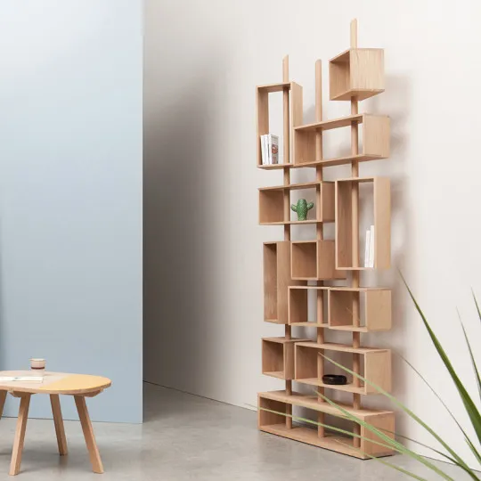 Bibliothèque 3 mâts Drugeot Manufacture en chêne massif