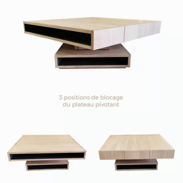 Table basse Cubocarré Drugeot Manufacture chêne massif - 14 coloris