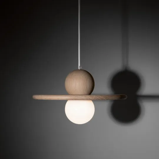 Lampe suspension Nébuleuse Drugeot Manufacture chêne massif - 14 coloris