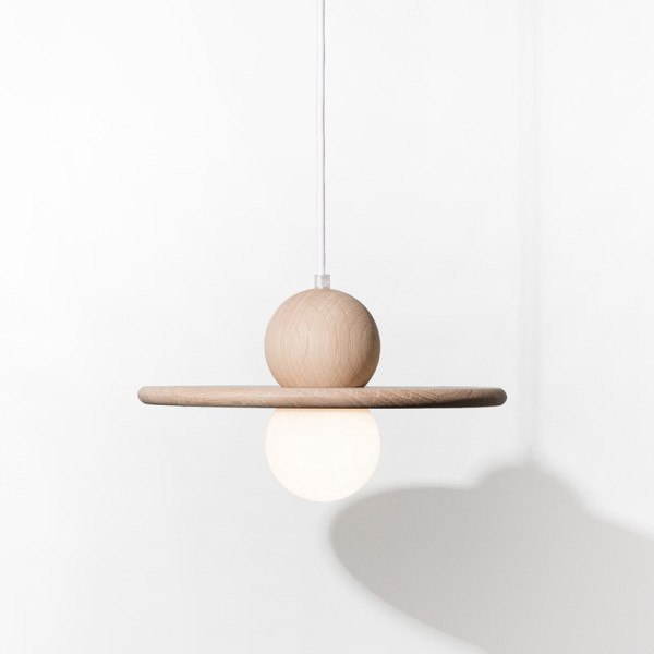 Lampe suspension Nébuleuse Drugeot Manufacture chêne massif - 14 coloris