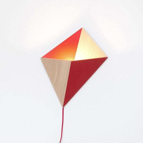 Lampe applique Cerf-Volant Drugeot Manufacture chêne massif - 14 coloris