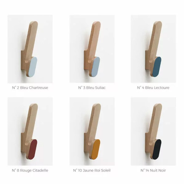 Patère CL Drugeot Manufacture chêne massif - 6 coloris