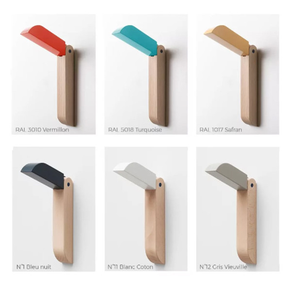 Patère Toucan Drugeot Manufacture chêne massif - 5 coloris