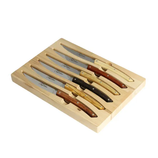 Coffret 6 couteaux Le Thiers ROGER ORFEVRE manches bois assortis