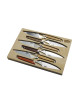 Coffret 4 ou 6 couteaux Roger Orfèvre Le Chalopin manche bois soie
