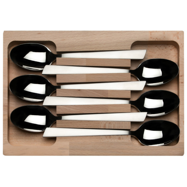 Coffret 6 cuillères de table Jazz inox Roger Orfèvre - 2 finitions
