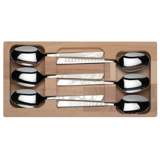 Coffret 6 cuillères à café décors maison Roger Orfèvre