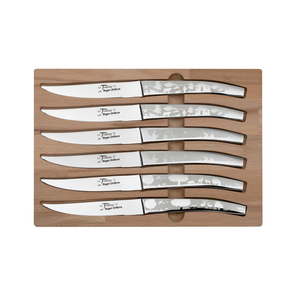Lot De 6 Grands Couteaux Orfèvre Frionnet – Acier Inoxydable – Argenté – TBE