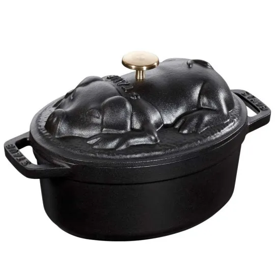 Cocotte cochonnet Staub 17cm en fonte - 2 coloris