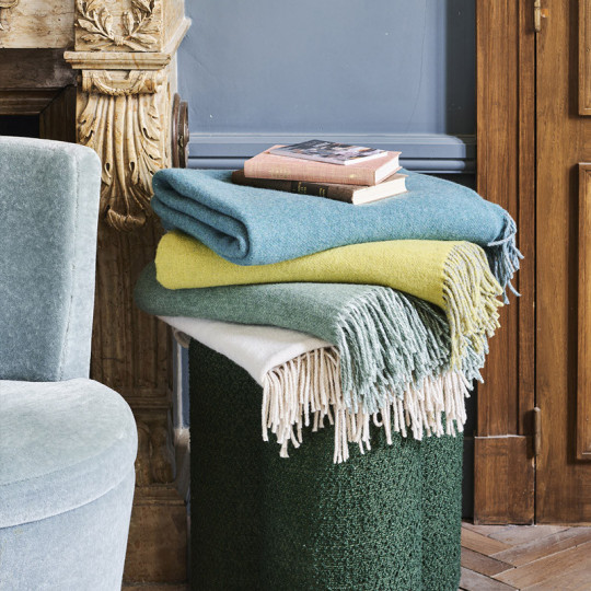 Plaid Jeté de canapé Duetto laine Garnier Thiebaut - 5 coloris