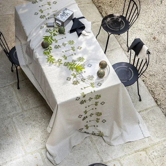 Nappe Barbade Alexandre Turpault 100% lin - 3 dimensions
