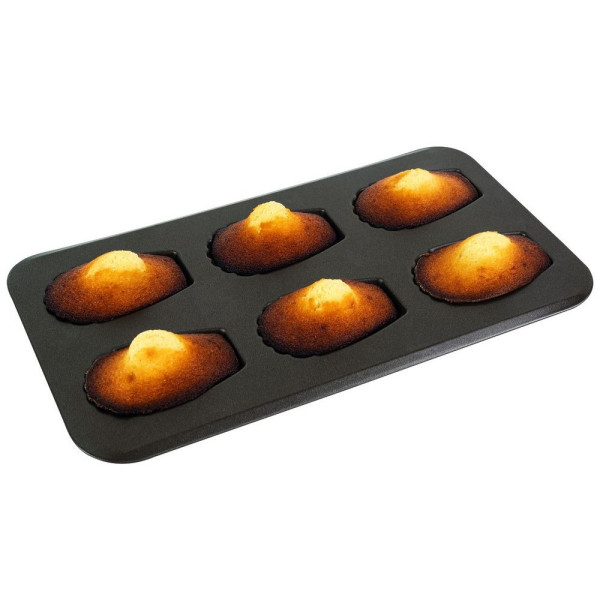 Plaque à 6 madeleines gourmandes antiadhérent Gobel 39,5x20cm