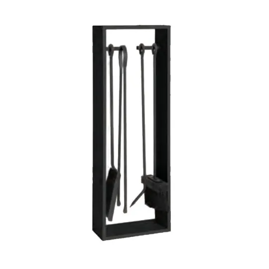 Serviteur de cheminée noir Reignoux h.64cm